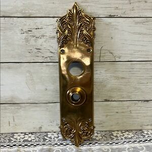 Art Nouveau large bronze/brass door plate